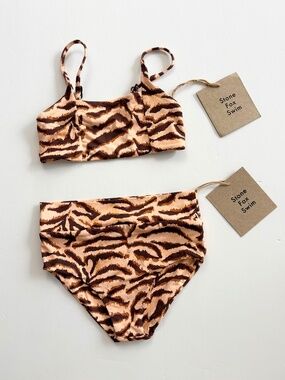 Stone fox swim zebra toddler swimsuit